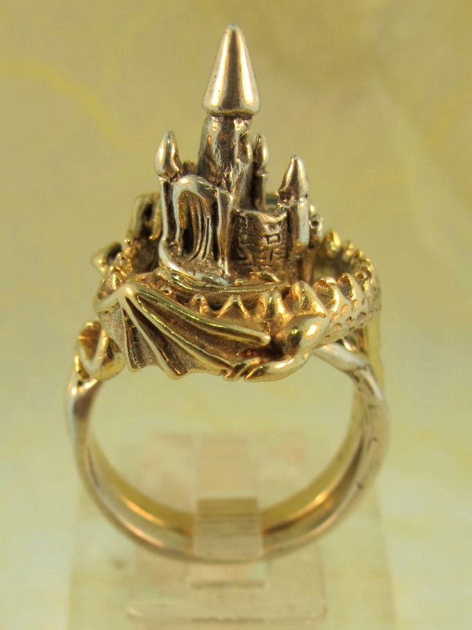 14k Gold Castle Dragon Ring
