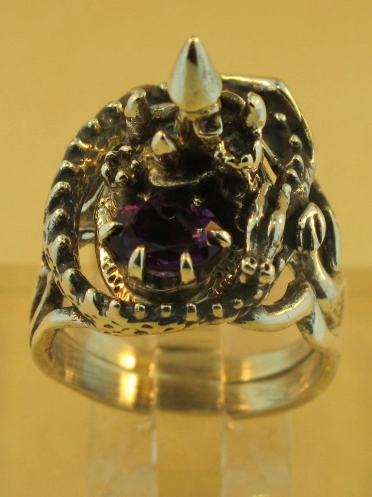 Castle Dragon Ring with Amethyst