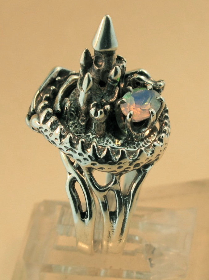 Castle Dragon Ring with Gilson Opal