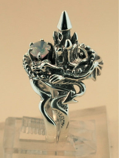 Castle Dragon Ring with Gilson Opal