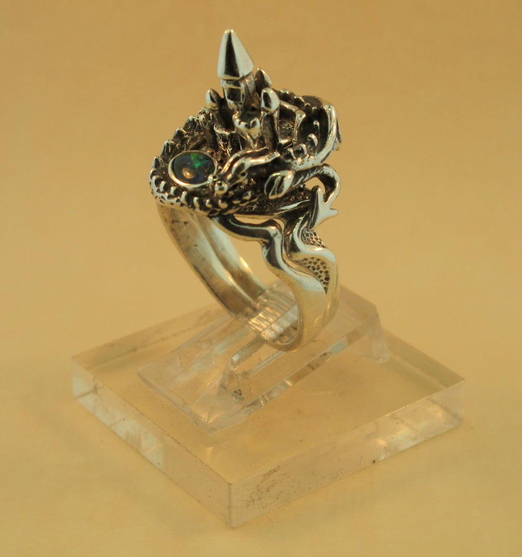 Castle Dragon Ring with Opal Triplet