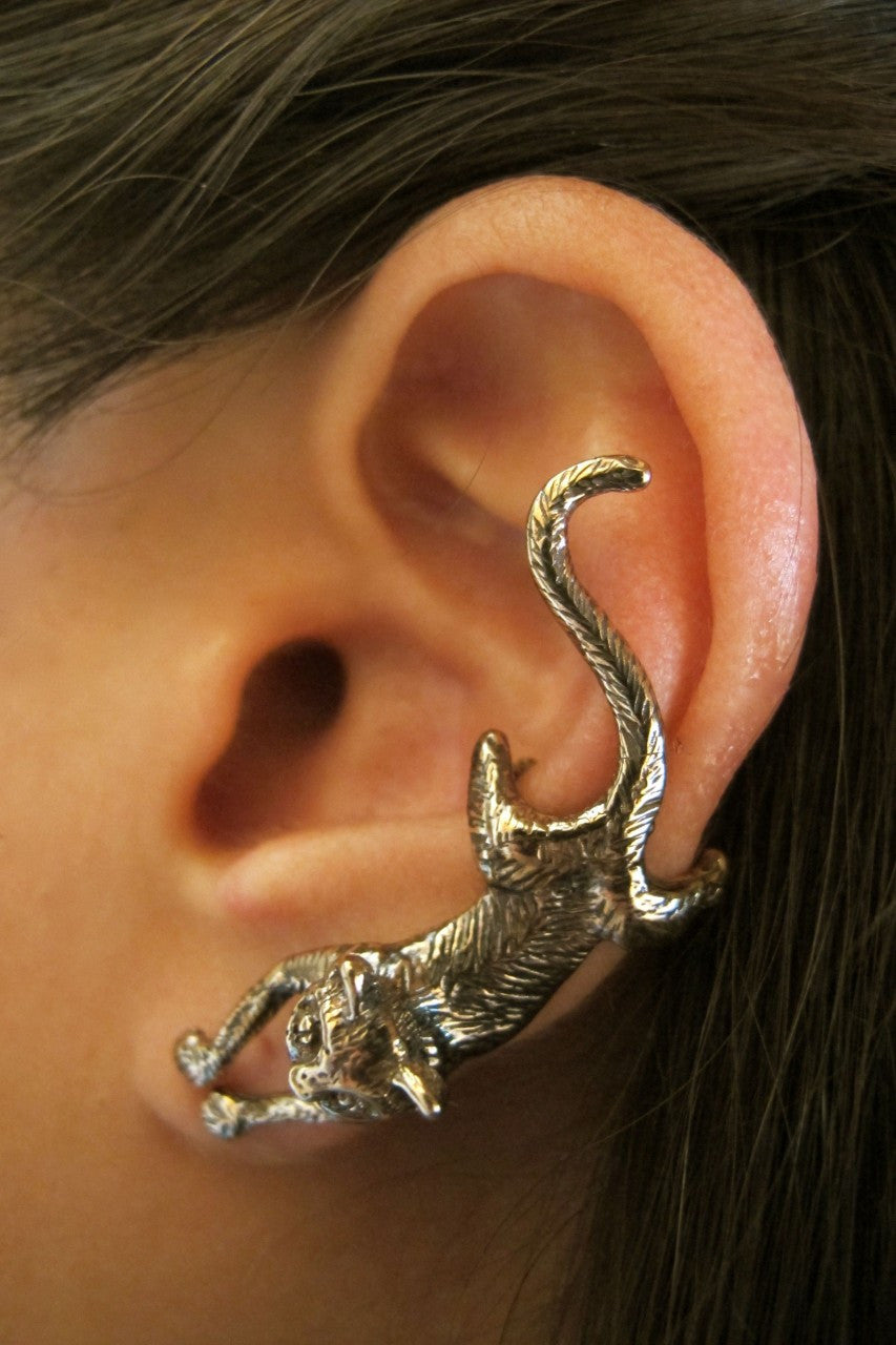 Crawling Cat Ear Cuff - Bronze