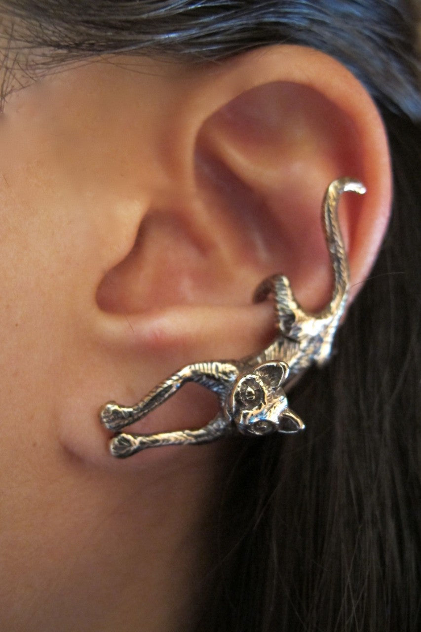 Crawling Cat Ear Cuff - Bronze