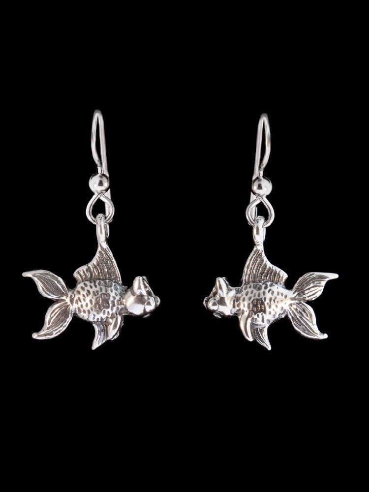 Small Catfish Earrings in Silver