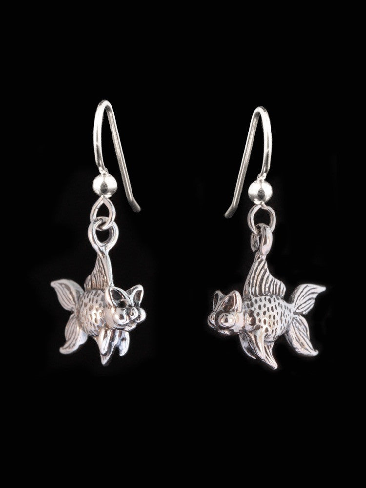 Small Catfish Earrings in Silver