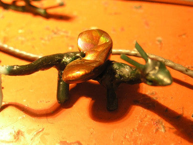 Fantastic Winged Fire Agate Watchful Dragon Sculpture