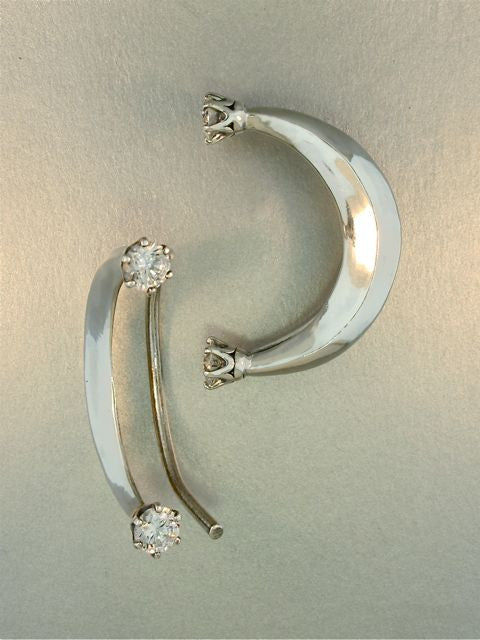 Celebrity Style - Crescent Ear Wrap with CZ's