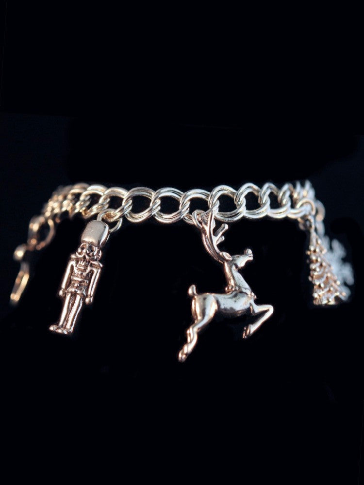 Sterling Silver Christmas Charm Bracelet