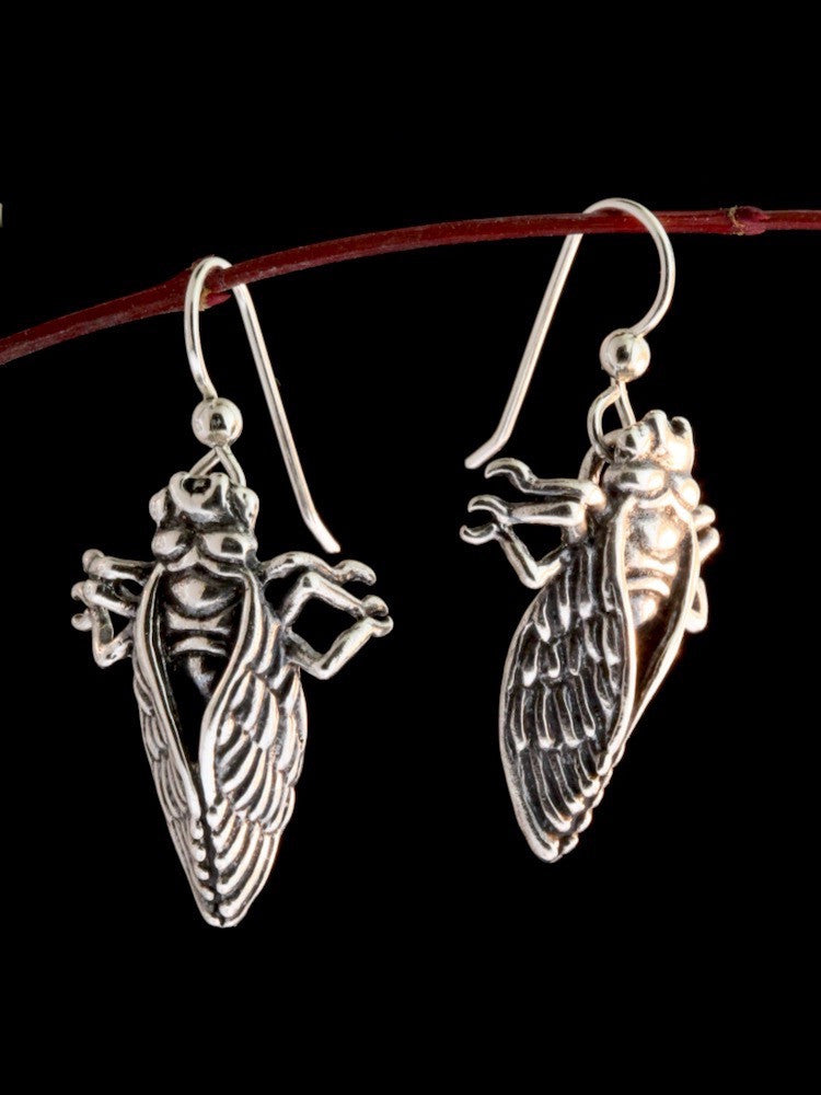 Cicada Brood X Earrings - Silver