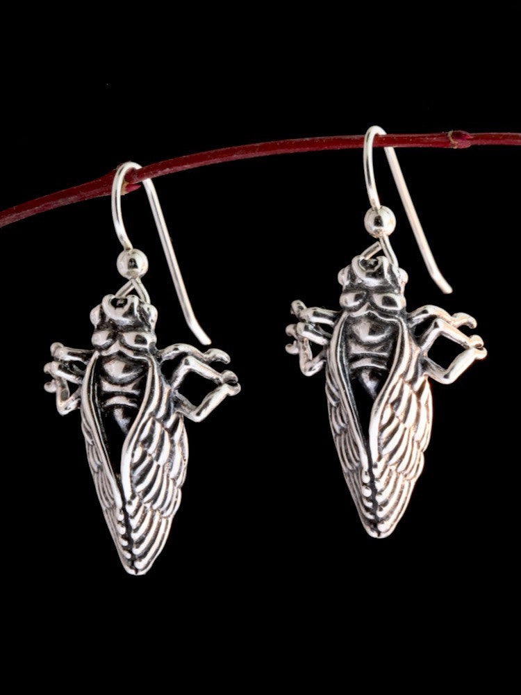 Cicada Brood X Earrings - Silver