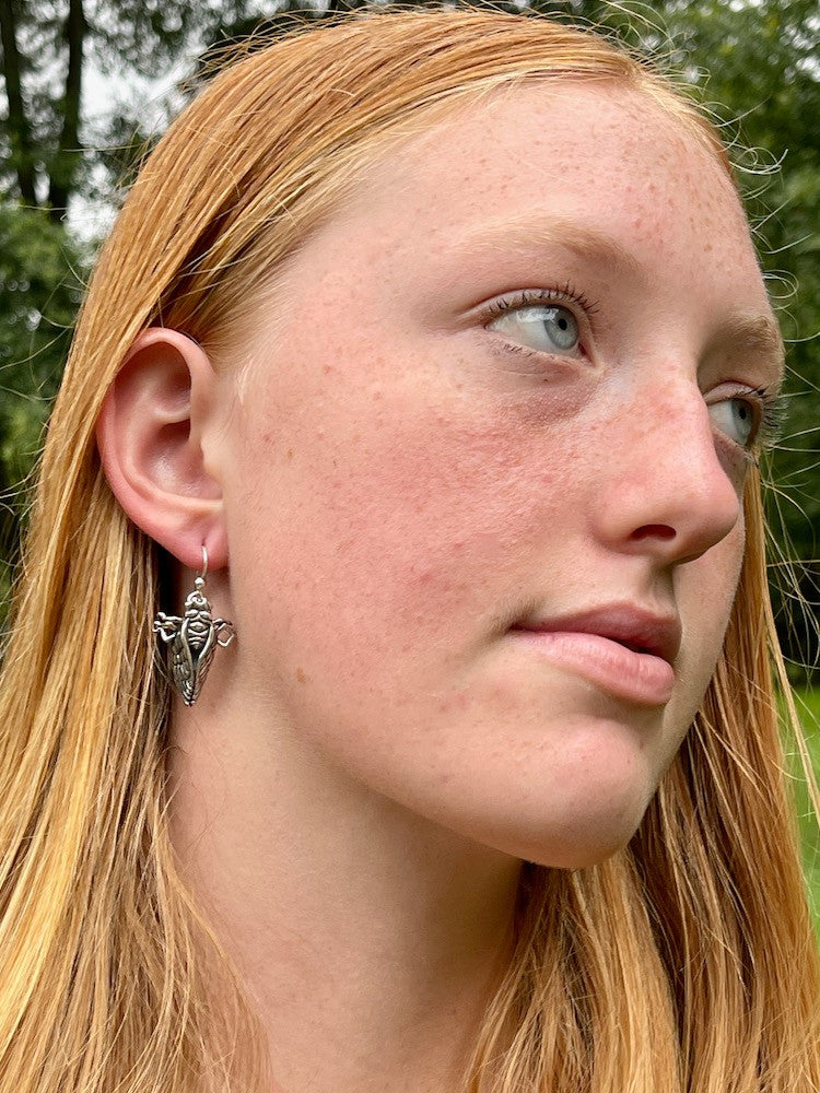 Cicada Earrings - Silver