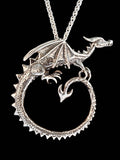 Dragon - Circle Dragon Neckpiece - Sterling Silver