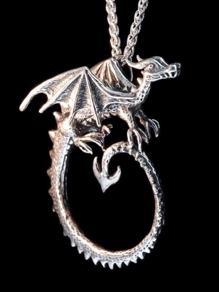 Circle Dragon Neckpiece in Silver