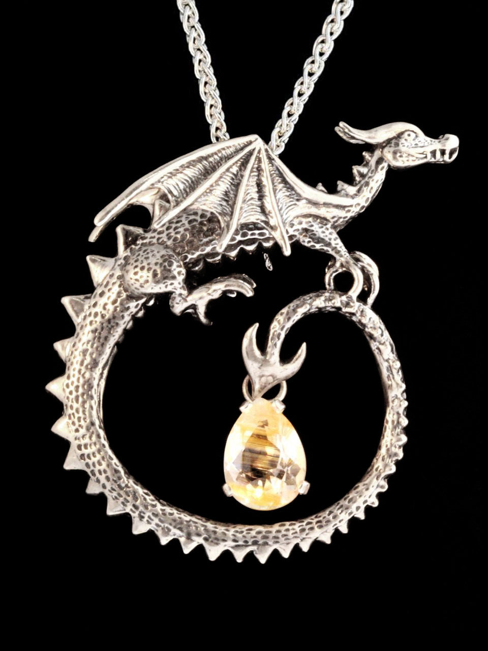 Circle Dragon with Rutilated Quartz