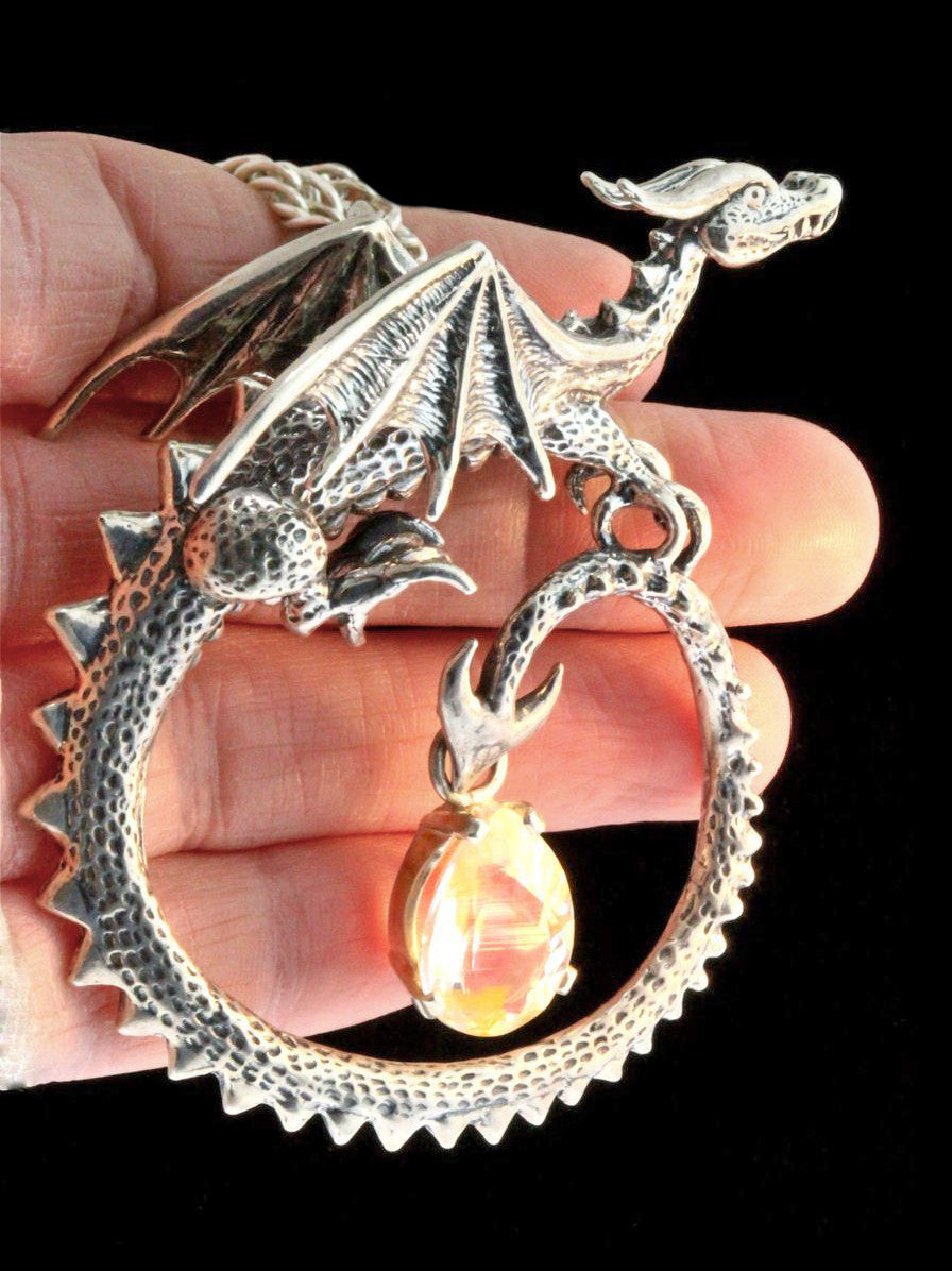 Circle Dragon with Rutilated Quartz