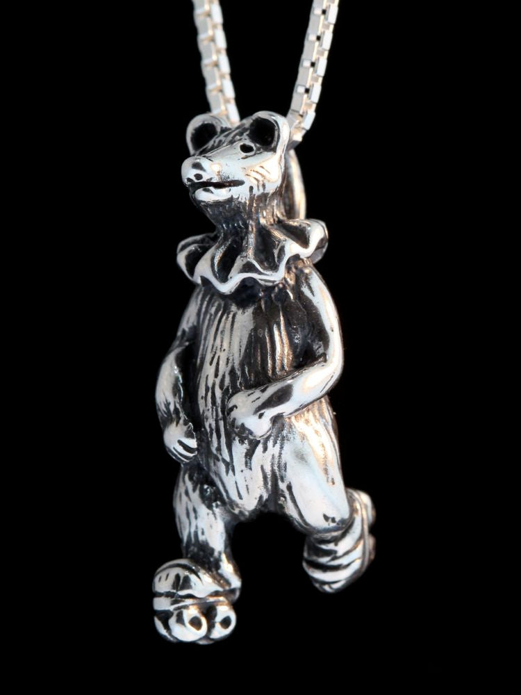 Circus Skating Bear Charm - Silver