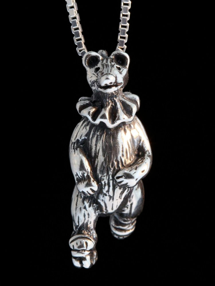 Circus Skating Bear Charm - Silver
