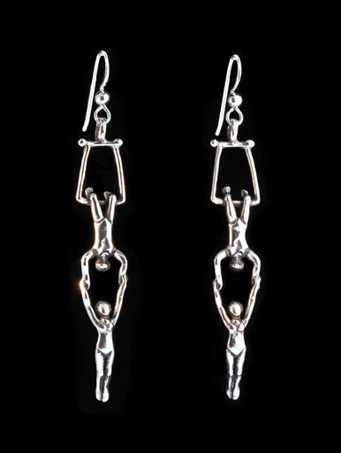 Circus Trapeze Earrings - Silver