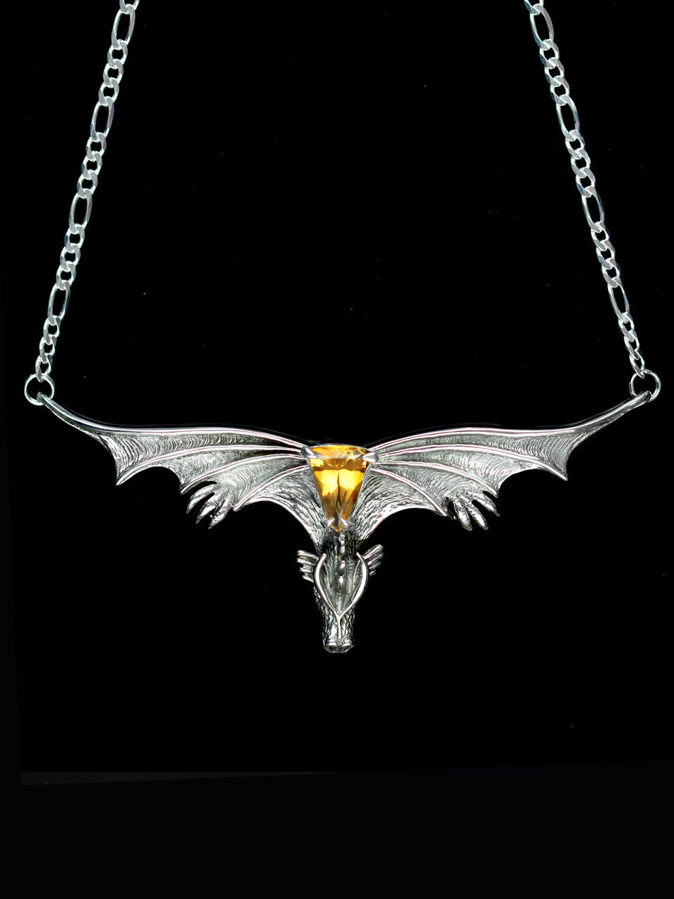 Gothic Dragon Neckpiece w/Citrine