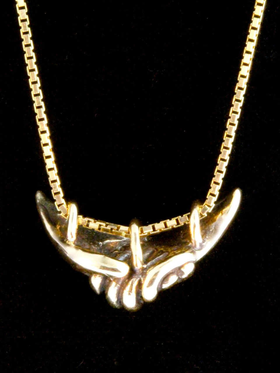 Clasping Hands Pendant- 14k Gold