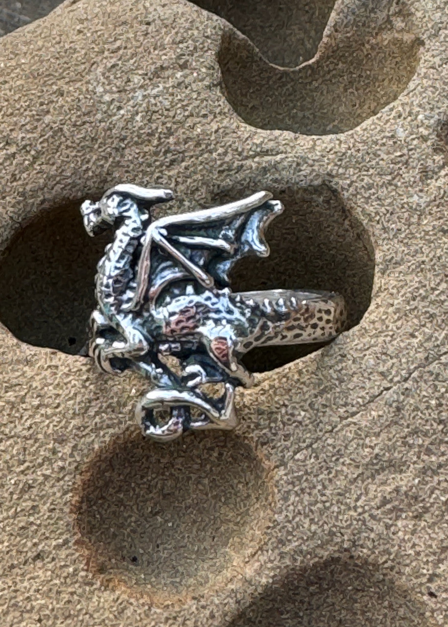 Classic Celtic Dragon Ring Silver