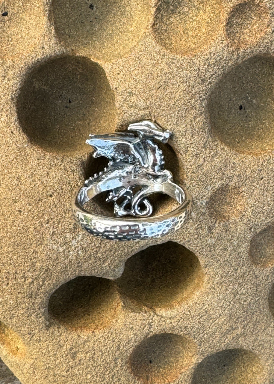 Classic Celtic Dragon Ring Silver