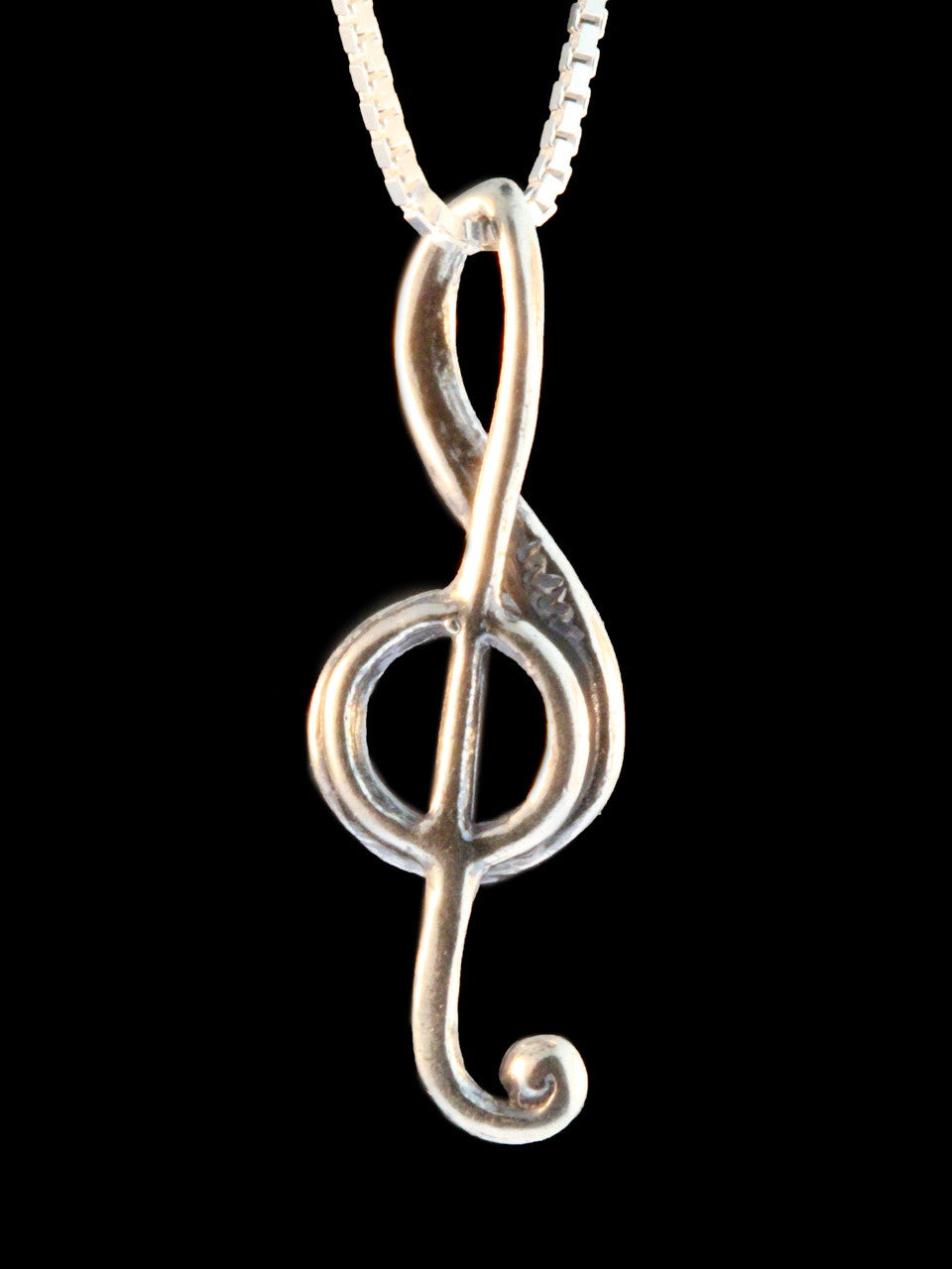 Treble Clef Pendant - Sterling Silver