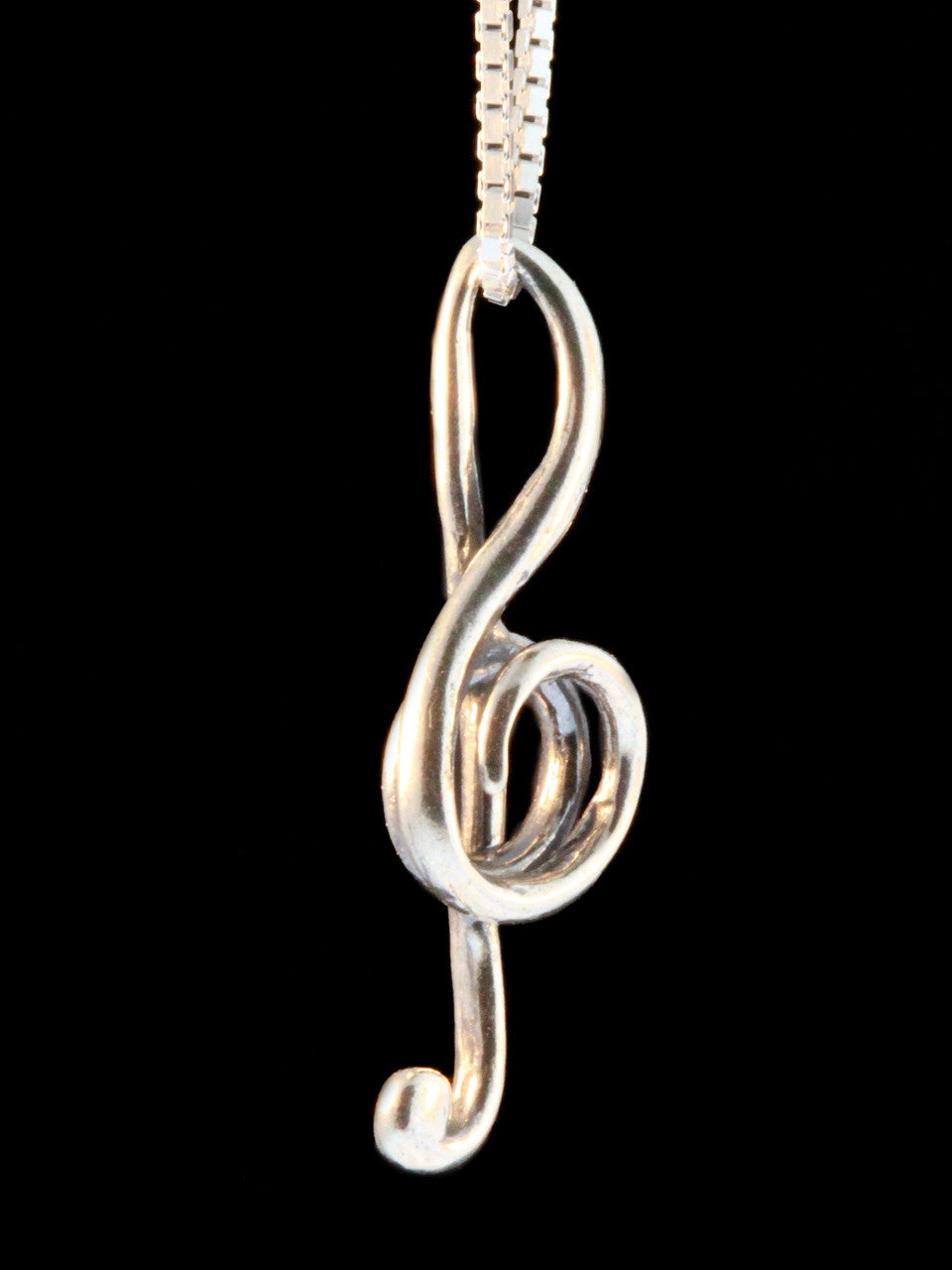 Treble Clef Pendant - Sterling Silver