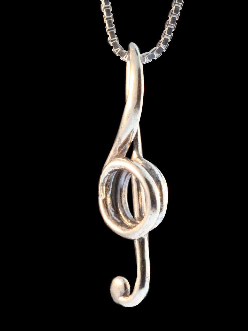 Treble Clef Pendant - Sterling Silver