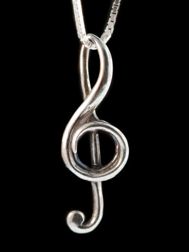 Treble Clef Pendant - Sterling Silver