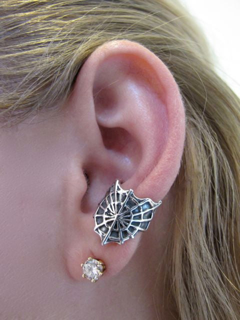 Cobweb Ear Cuff - Silver