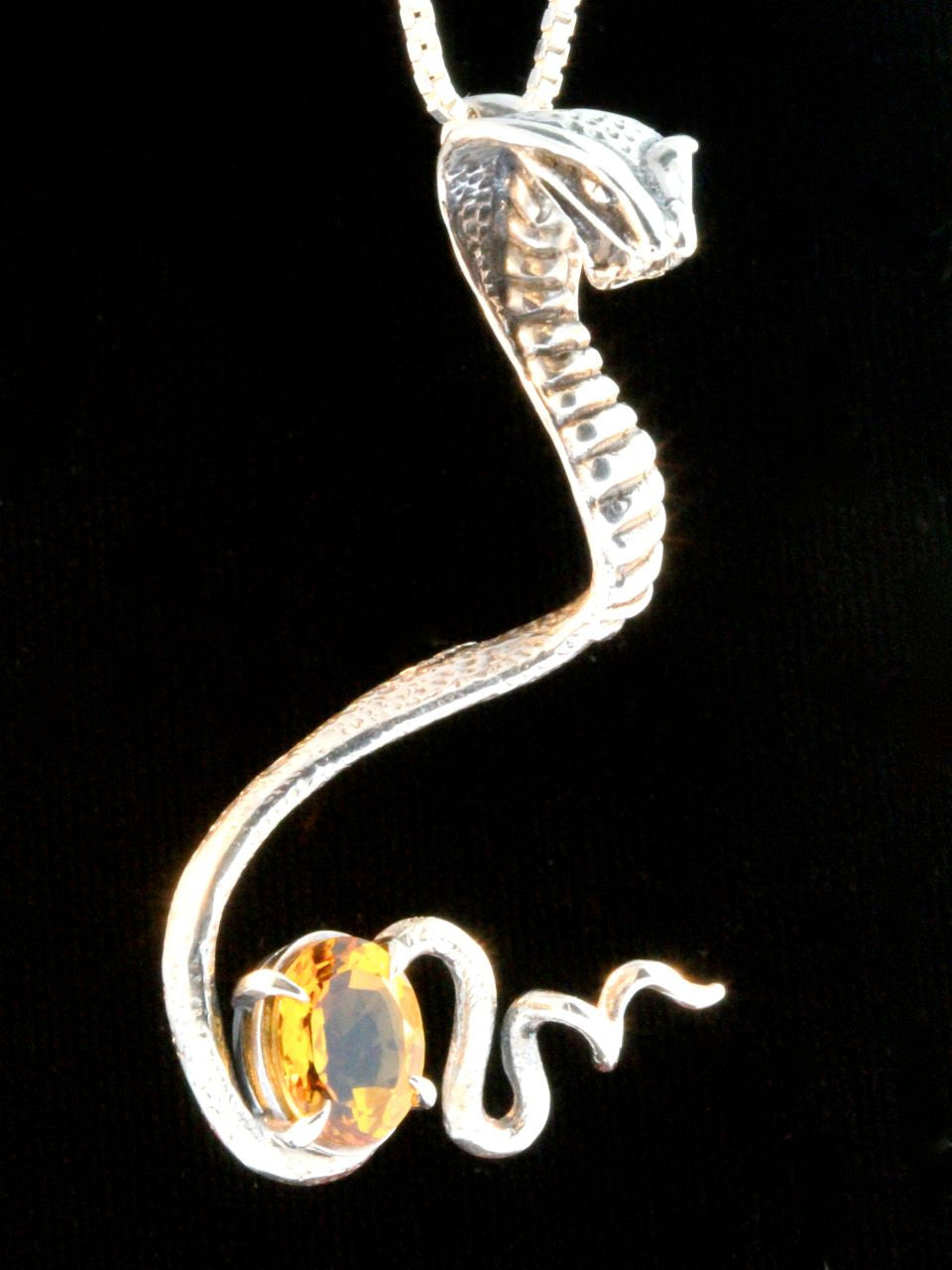 Cobra Pendant with Citrine - Silver