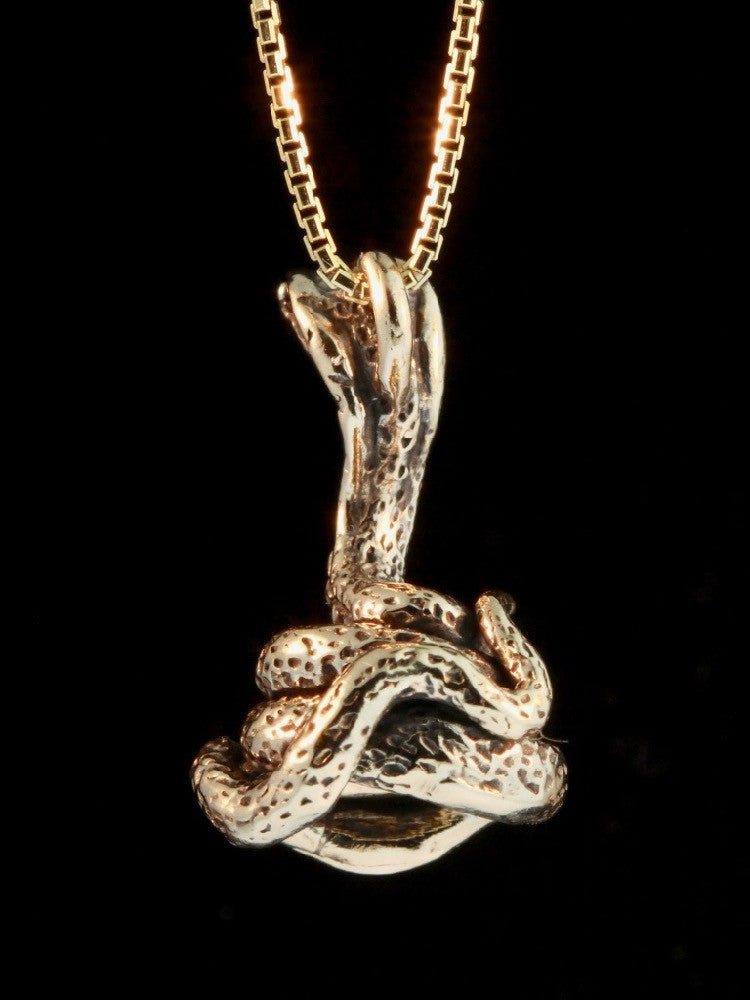 Coiled Cobra Charm - 14k Gold