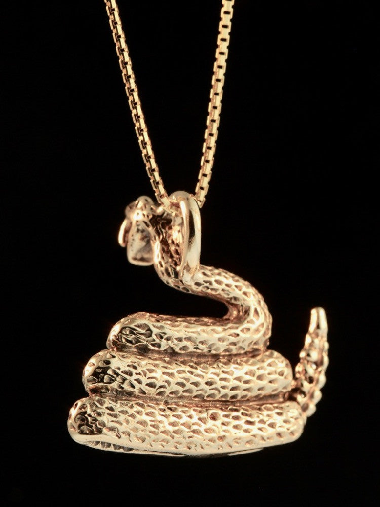 Rattlesnake With Diamond Tail - 14k Gold