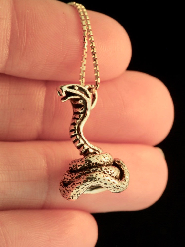 Coiled Cobra Charm - 14k Gold