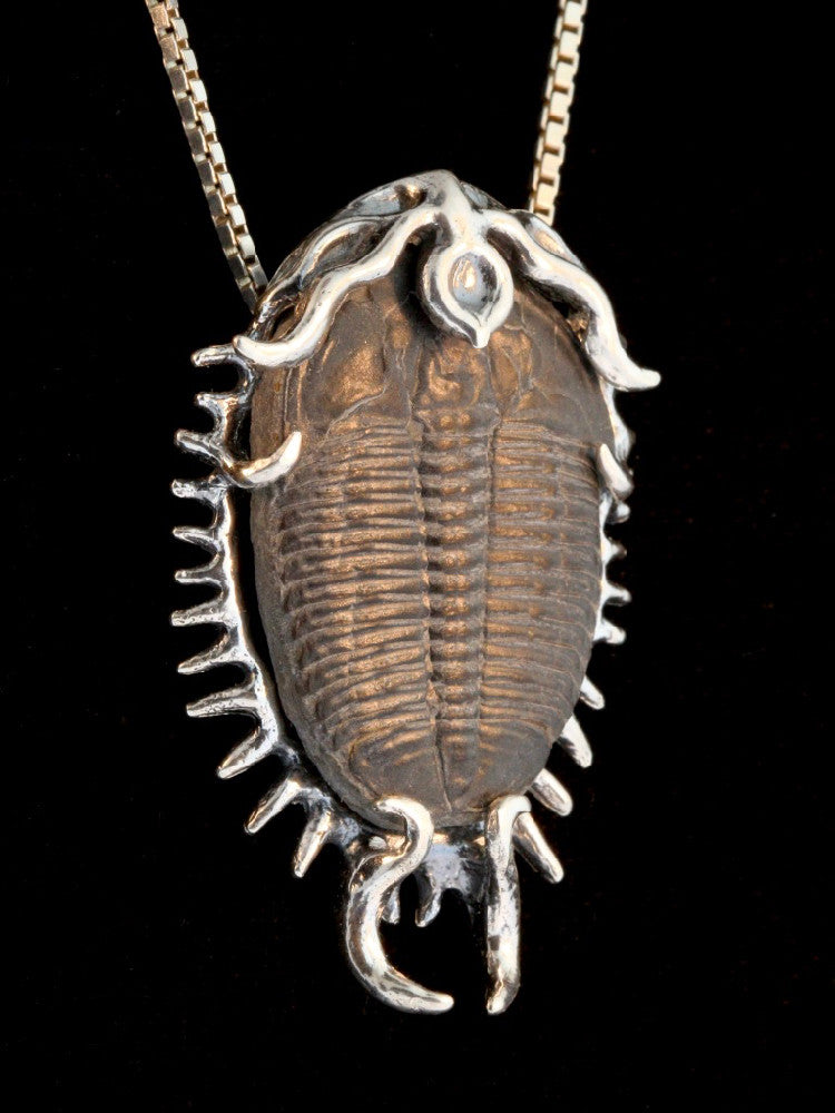 Colossal Spiked Trilobite Pendant in Silver