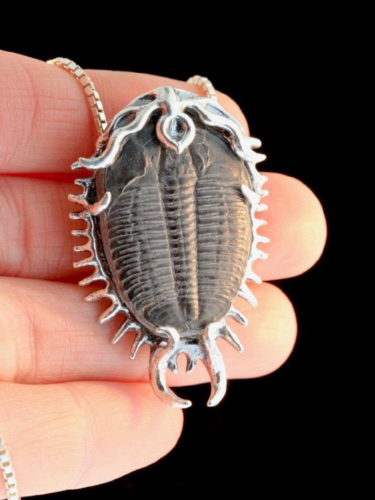 Colossal Spiked Trilobite Pendant in Silver