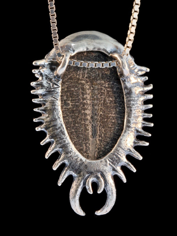 Colossal Spiked Trilobite with Gemstone Pendant in Silver