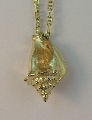 Conch Shell Charm - Solid 14k Gold