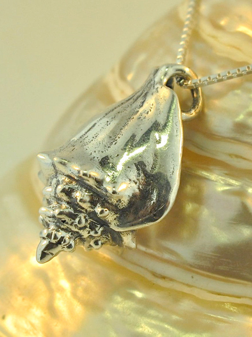 Sea Life - Conch Shell Charm - Silver