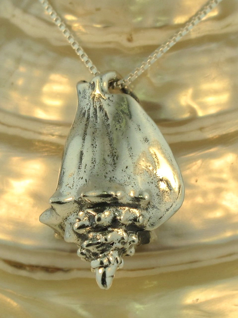Sea Life - Conch Shell Charm - Silver