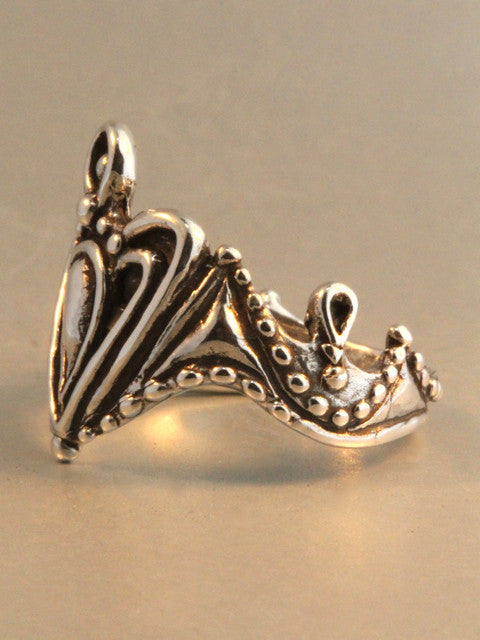 Crowning Heart Ring - Sterling Silver