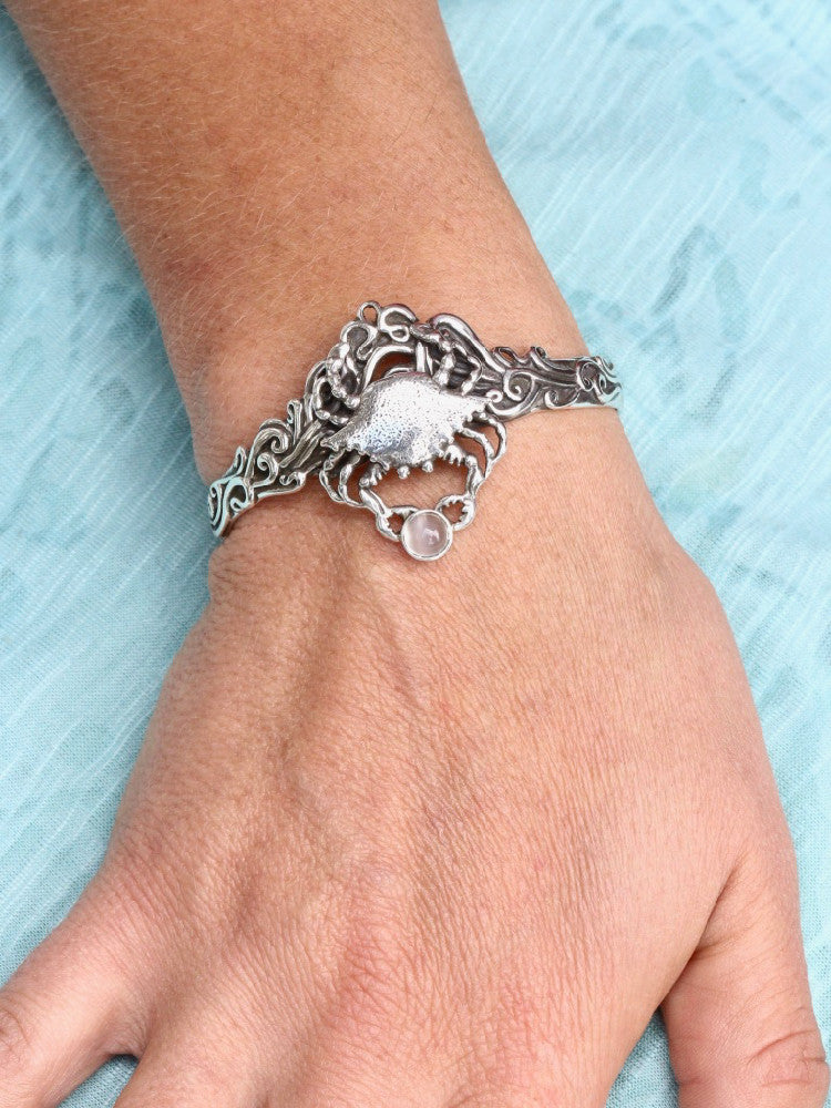 Cascade Crab Cuff Bracelet - Silver