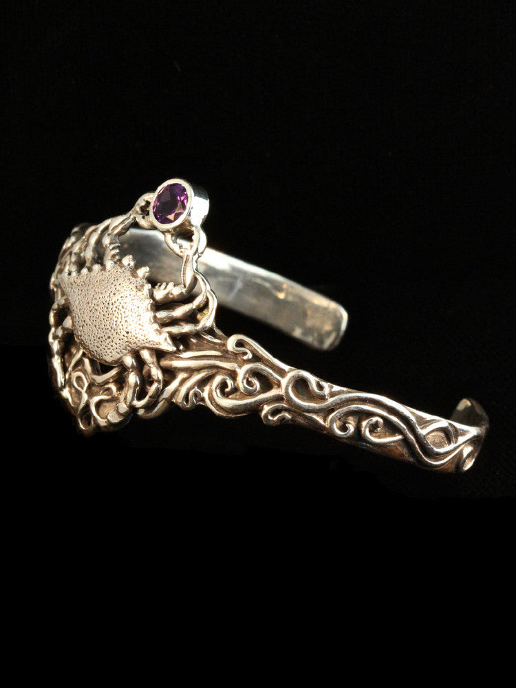 Cascade Crab Cuff Bracelet - Silver