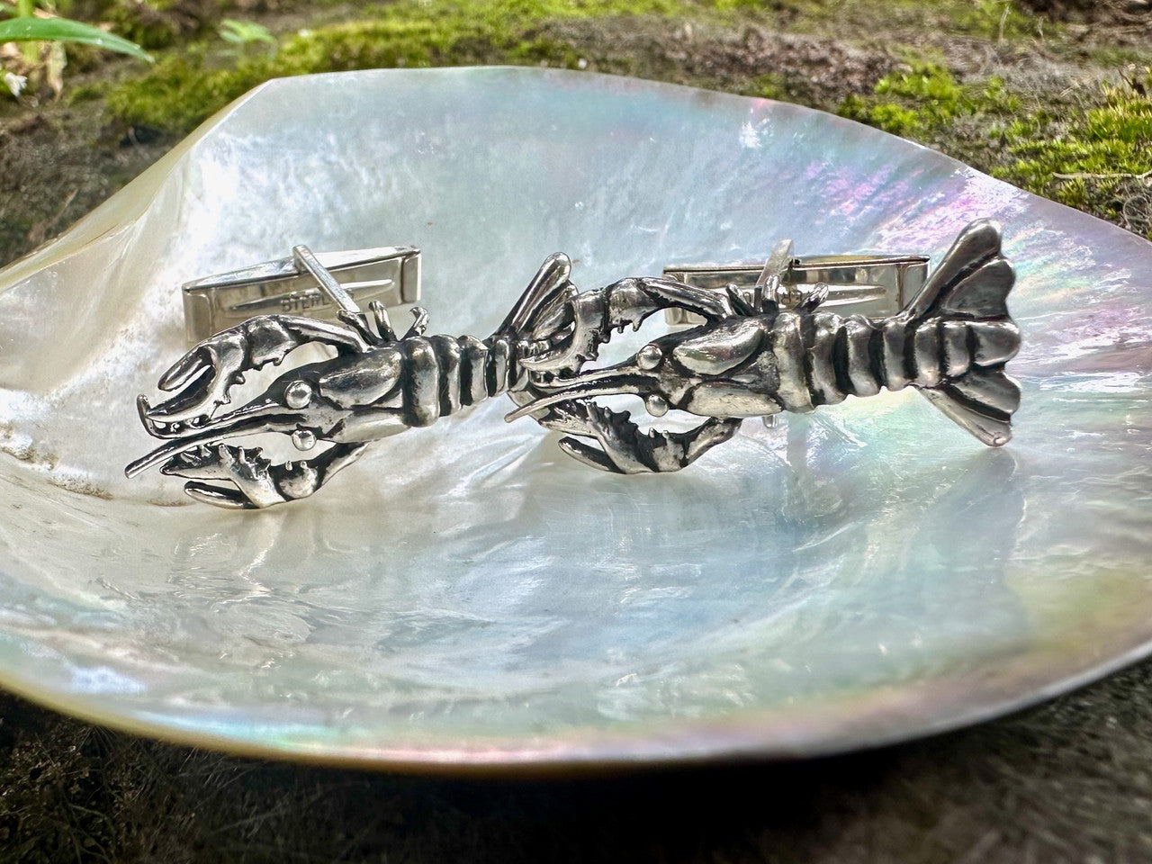 Crawfish Cufflinks - Sterling Silver