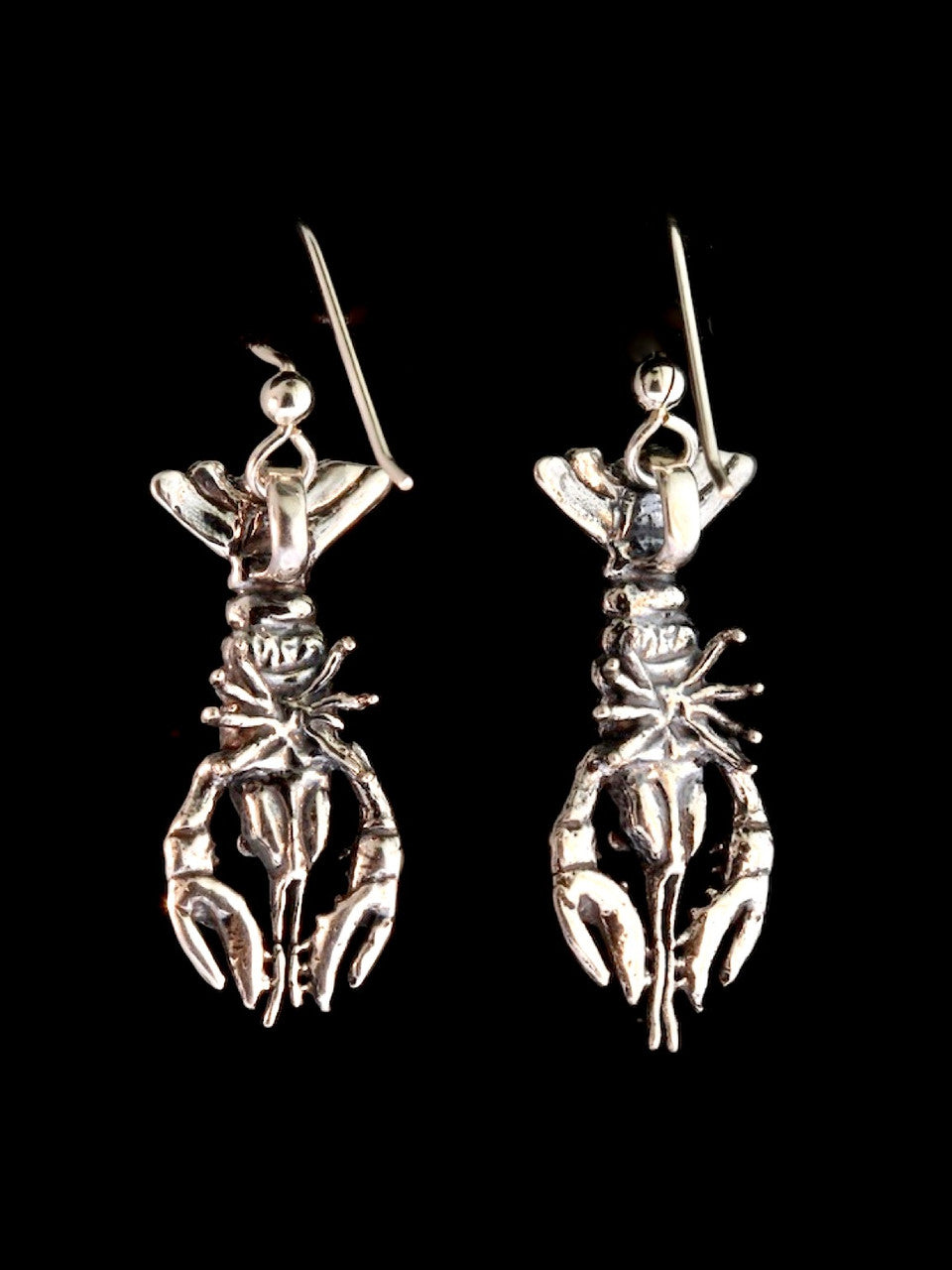 Crawfish Lobster Earrings - Silver