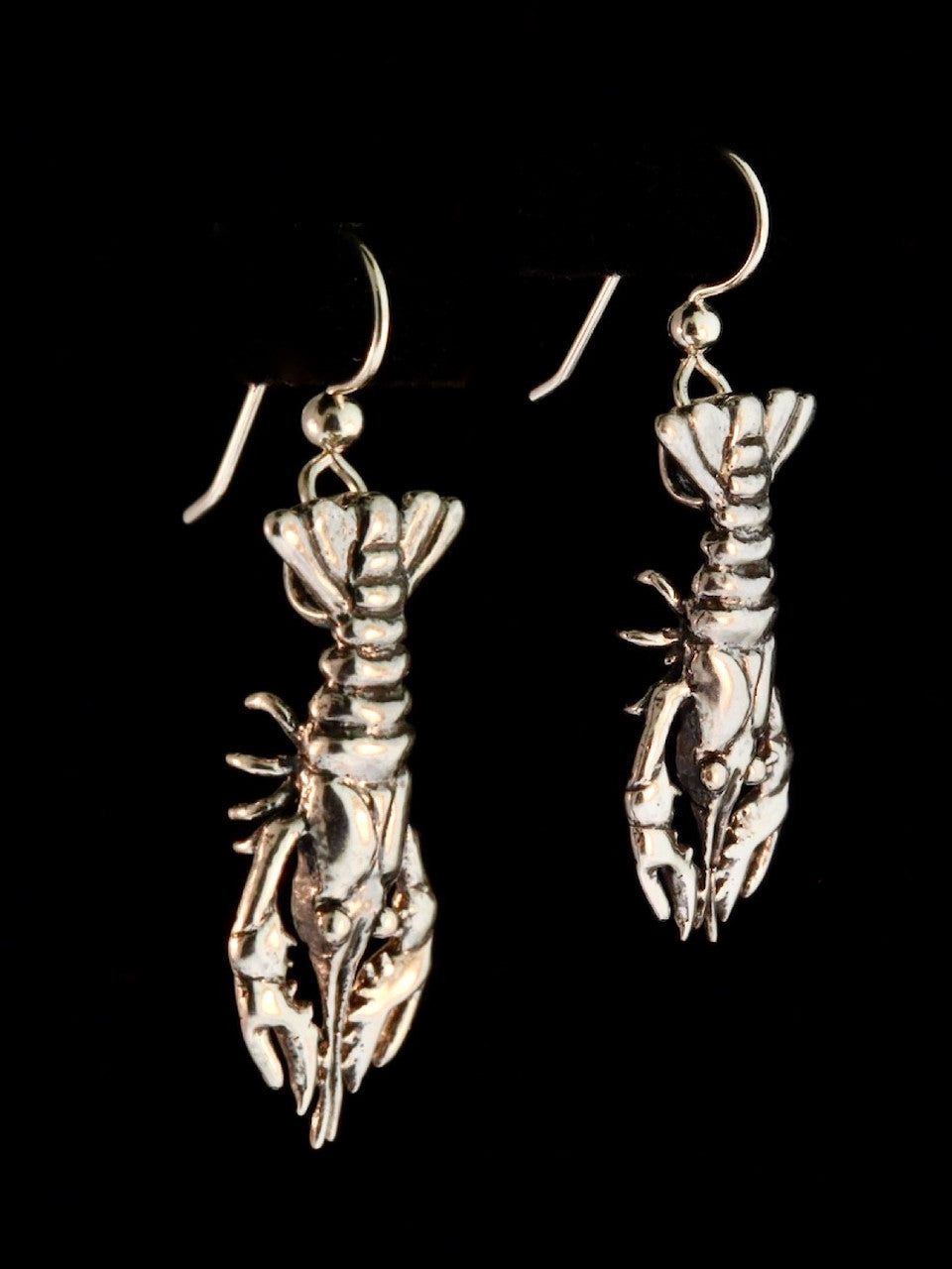 Crawfish Lobster Earrings - Silver