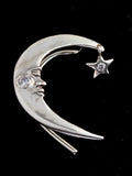 Crescent Moon Ear Wrap with 2 Cz's - Sterling Silver