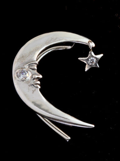 Crescent Moon Ear Wrap with 2 Cz's - Sterling Silver