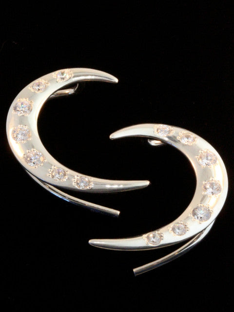 Left and Right Crescent Ear Wraps with 7 CZ's each